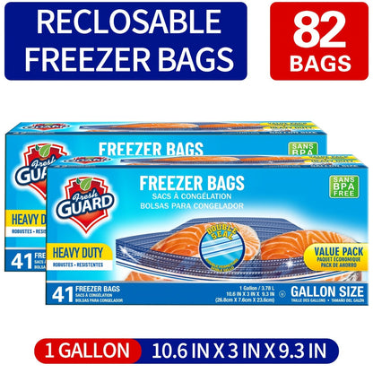 Freezer Storage Bags Resealable, Sturdy Bulk Food Storage Bags with Easy-Open Tabs for Freezer & Refrigerator