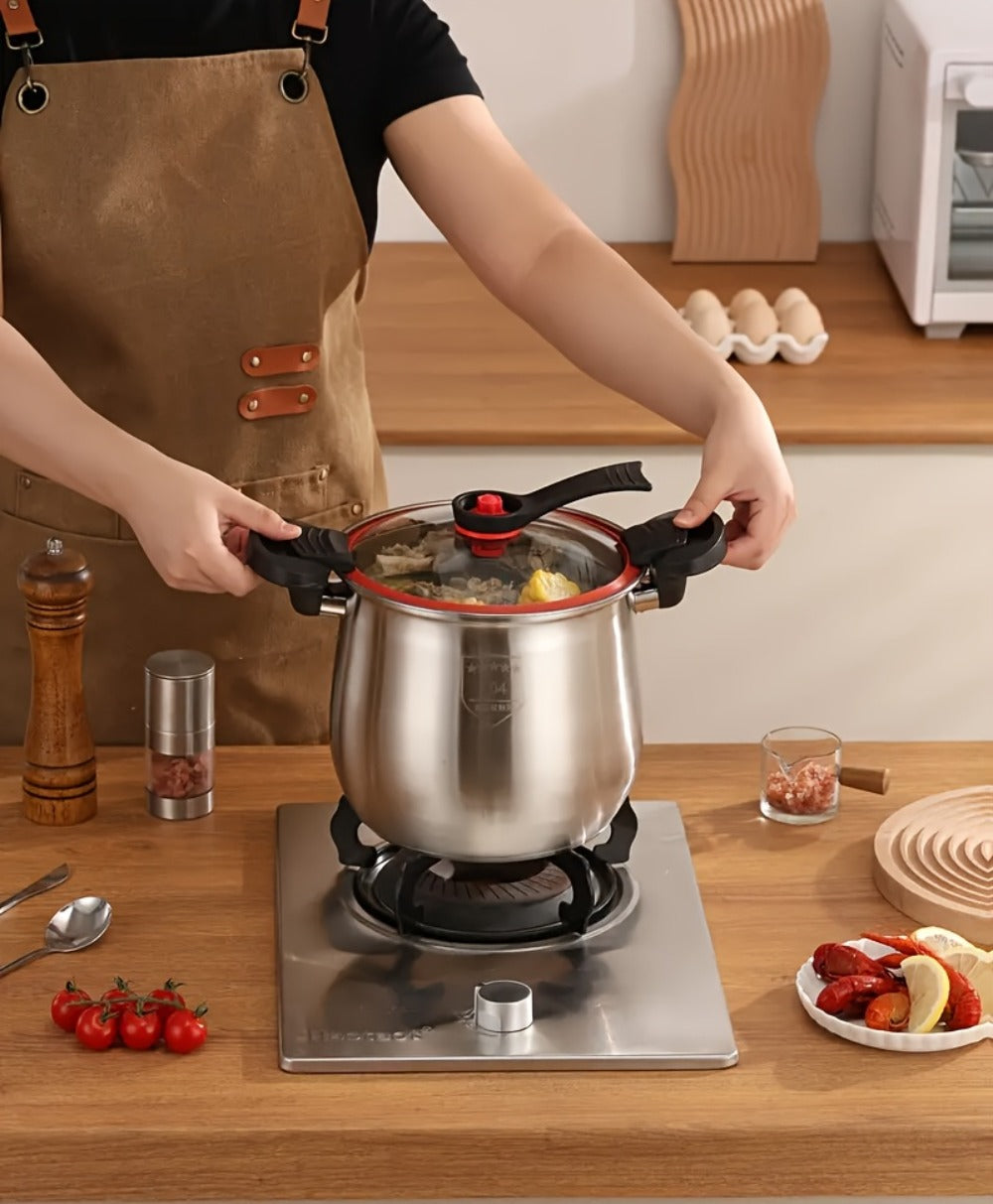 304 Stainless Steel Stew Pot Large, Food-Grade Non-Stick Multipurpose Cooker, Induction & Gas Stove Compatible Soup Pot for Home Kitchen
