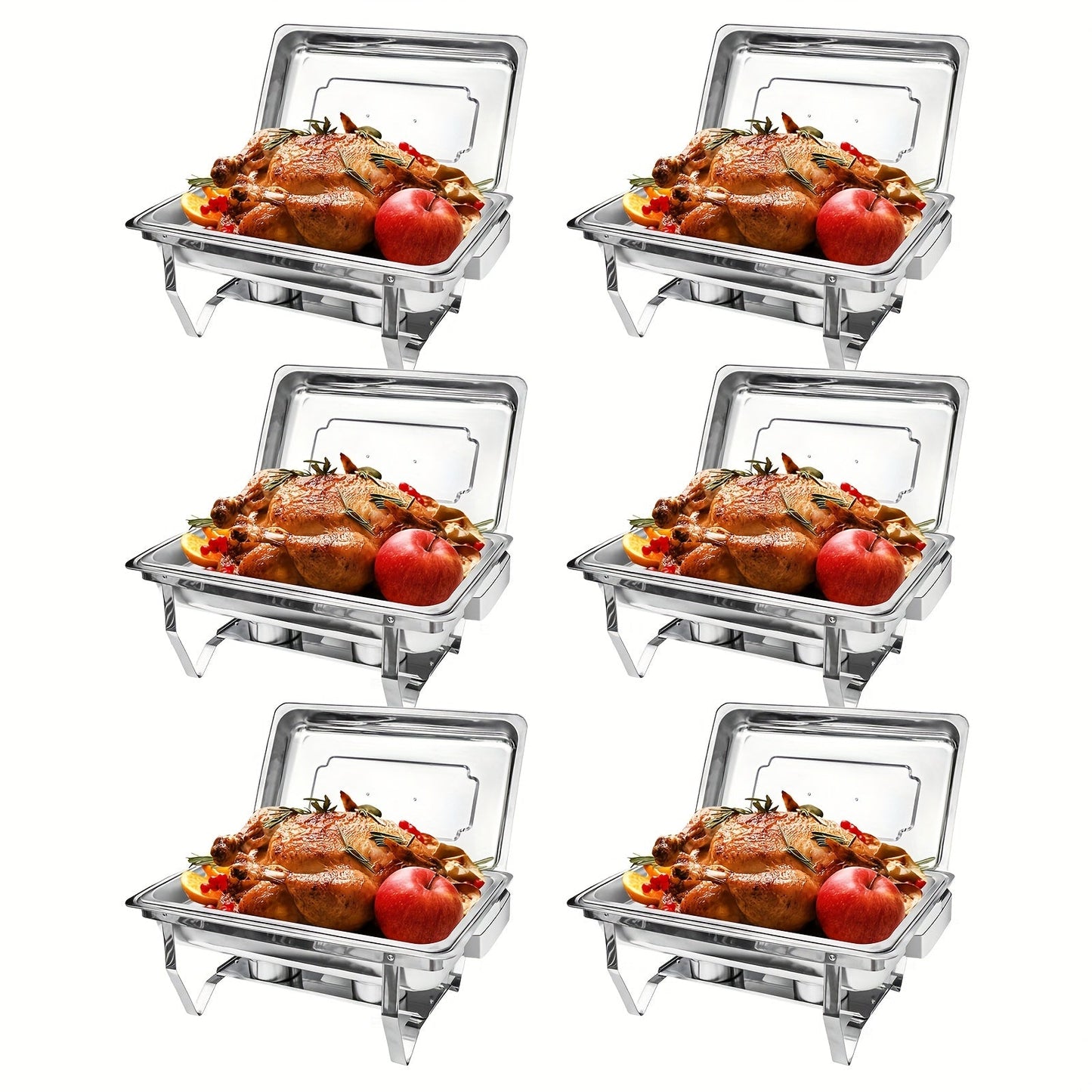 Chafing Dishes Buffet Set 9QT Stainless Steel Food Warmer Trays for Parties Hotel Christmas – 1/2/4/6/8 Pack