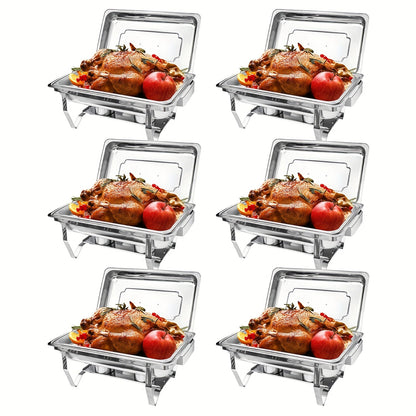 Chafing Dishes Buffet Set 9QT Stainless Steel Food Warmer Trays for Parties Hotel Christmas – 1/2/4/6/8 Pack