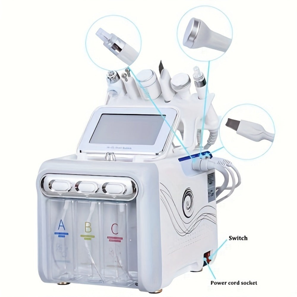 Hydrogen Oxygen Microbubble Facial Machine 6-in-1 / 7-in-1, Dual Pump Deep Cleansing Skin Rejuvenation Beauty Device for Home Spa Use