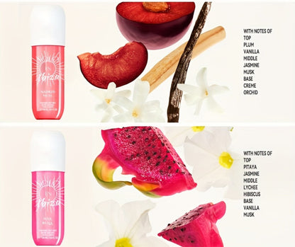 Body Hair Fragrance Mist Gift Set 2-Piece SOLO EN IBIZA Perfume Mist Body Cream Vanilla Fruit for Bath Time, Home Spa and Personal Care