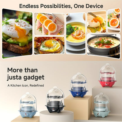Electric Egg Boiler & Cooker with Auto Shut-Off, Single & Double Layer, Multi-Function for Hard Boiled