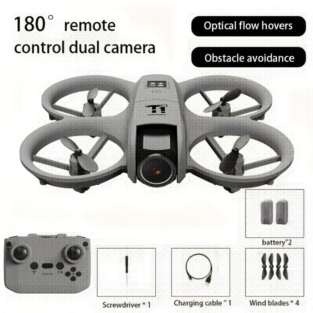 RC Drone with 4K Camera Dual Batteries Optical Flow Auto Hover Anti-Collision One-Key Return WiFi FPV Real-Time Video