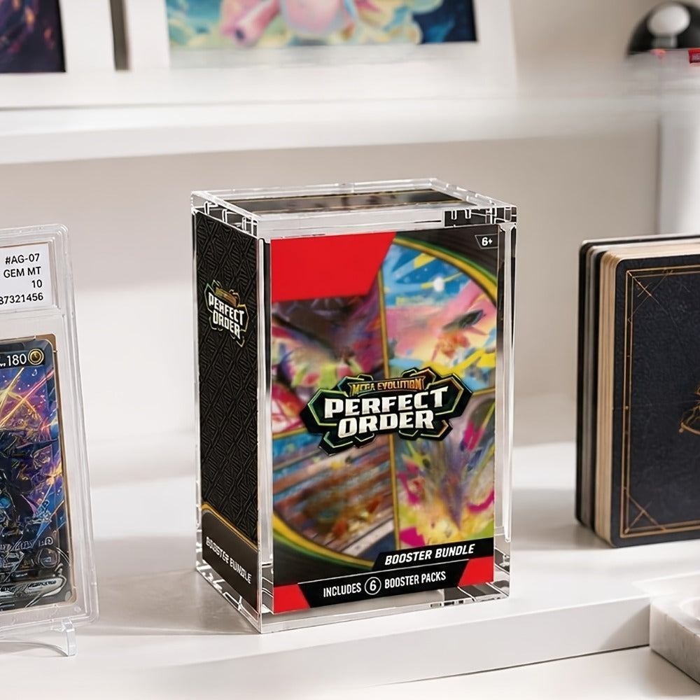 Pokemon Acrylic Display Case for ETB & Booster Bundle with the Listed Color, Size or Set Options for Everyday Use