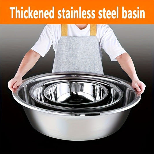 Stainless Steel Mixing Bowl Large 15.75 Inch with Footed Base, Salad Bowl, Vegetable & Fruit Washing Basin