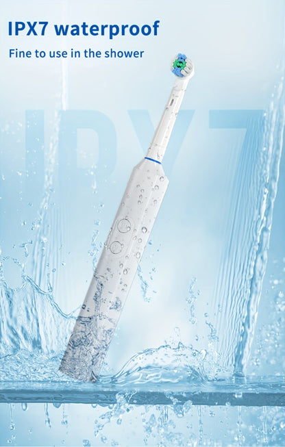 Electric Toothbrush for Adults, Rechargeable 4 Brush Heads 3 Cleaning Modes Smart Timer IPX7 Waterproof USB Quick Charge 600mAh Round Head