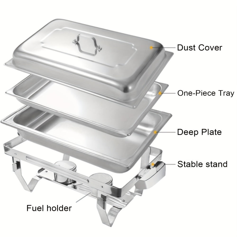 Chafing Dishes Buffet Set 9QT Stainless Steel Food Warmer Trays for Parties Hotel Christmas – 1/2/4/6/8 Pack