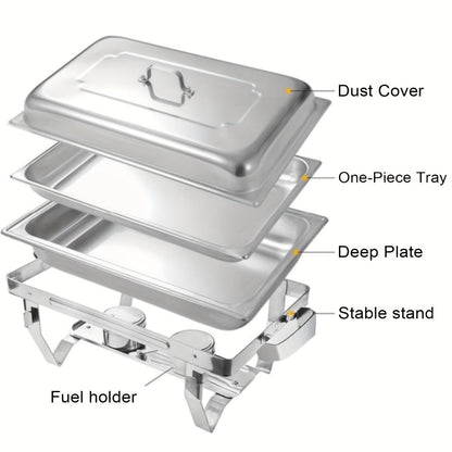 Chafing Dishes Buffet Set 9QT Stainless Steel Food Warmer Trays for Parties Hotel Christmas – 1/2/4/6/8 Pack