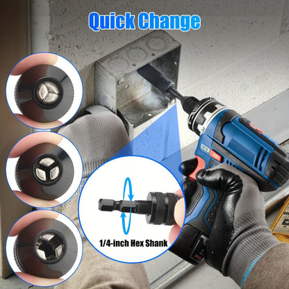 Keyless Drill Chuck Adapter 4PCS 1/4 Inch Hex Shank Quick Change 0.3-6.5mm 0.3-3.6mm Collet Screwdriver Impact Driver Converter for Drill