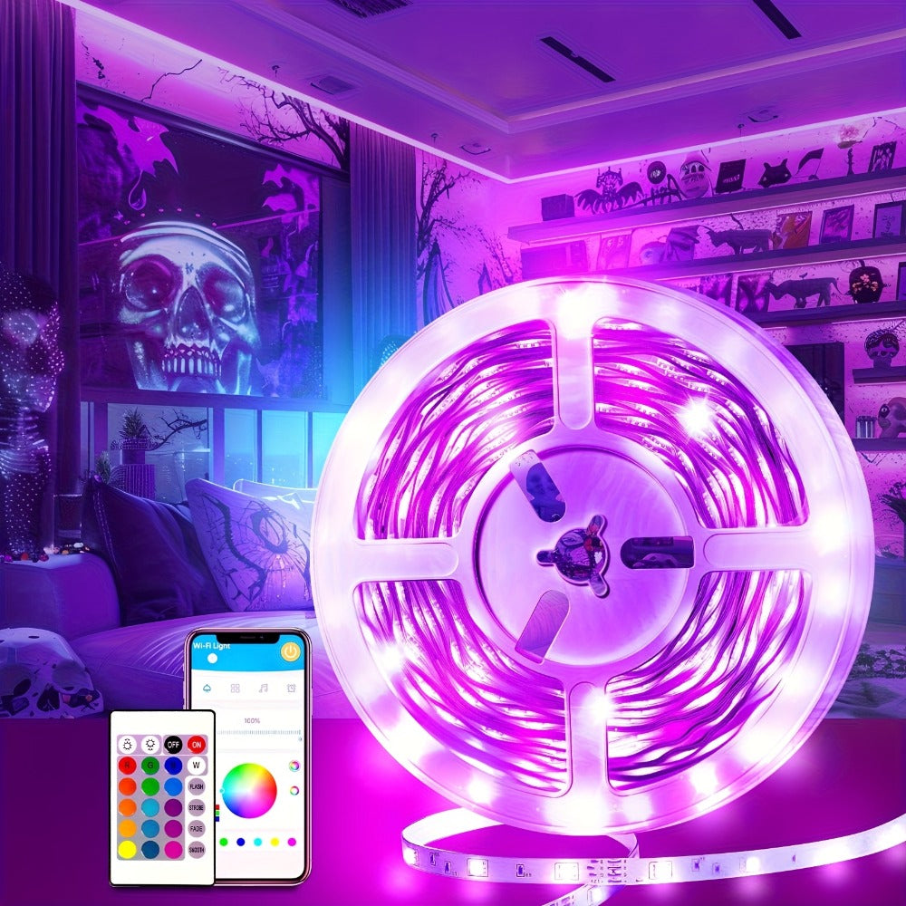 RGB LED Strip Lights Music Sync Color Changing for an Everyday Personal Care Routine, with the Listed Configuration