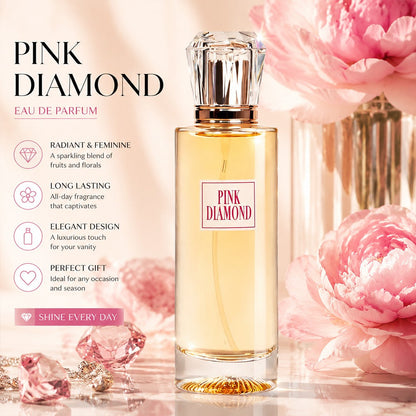 Pink Diamond Eau de Parfum Spray, 3.4 fl oz Bottle with Aldehyde, Lily and Orange Scent Notes
