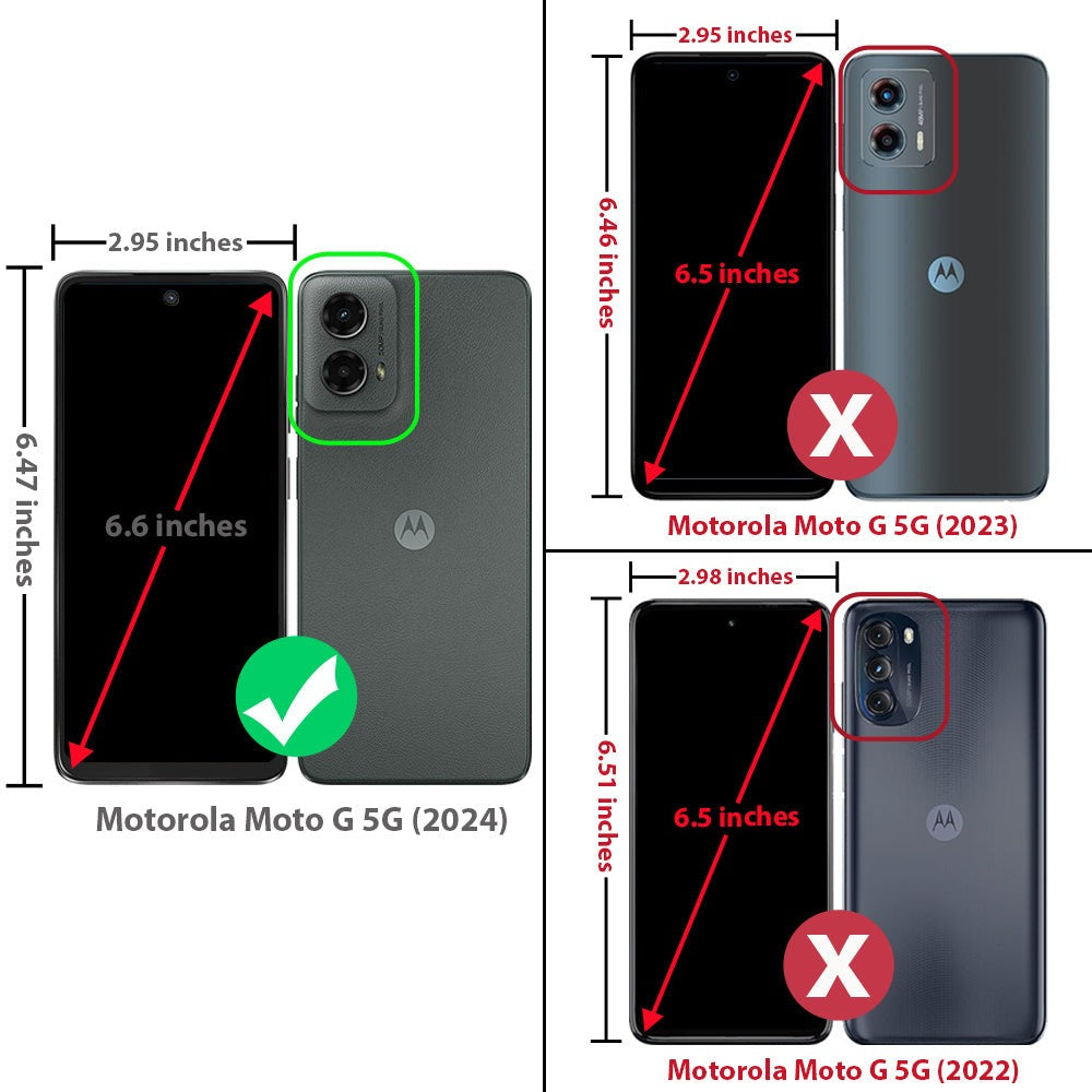 Phone Case Ring Stand Cover with Tempered Glass Protector for Motorola Moto G 5G 2024 in Four Colors