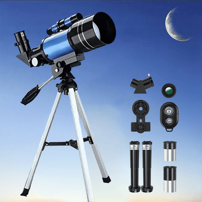 70 mm Refractor Telescope Kit with Five Color Labels, Tripod, Phone Holder and Two Eyepieces