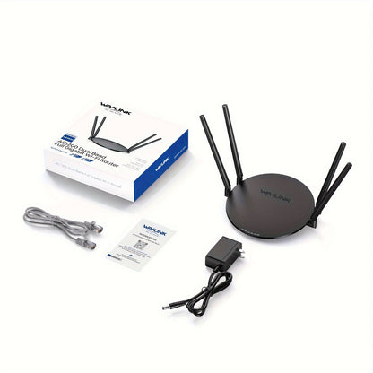 WAVLINK AC1200 WiFi Router 3-in-1 Dual Band 1200Mbps - 4x5dBi Antennas, Gigabit WAN LAN, Router Access Point Repeater Mode