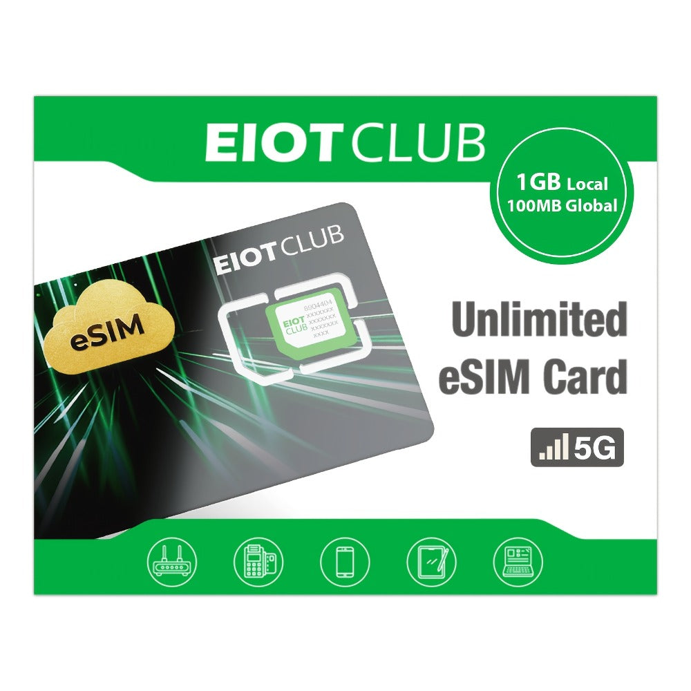 Global Travel eSIM Card EIOTCLUB Unlimited Downloads Store 8 Profiles, Works in Europe USA Japan China & 100+ Countries No Roaming Fees