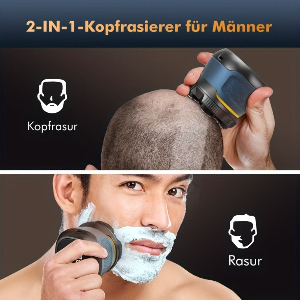 Electric Shaver 6D Dual-Ring Floating Blade with IPX7, Type-C Charging, LED Display and Nose Trimmer