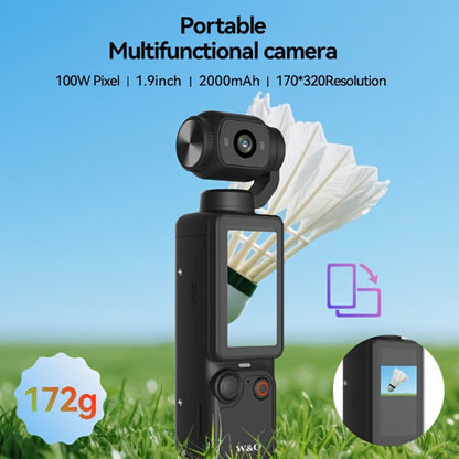 W&O 4K-Labeled Pocket Action Camera with 180-Degree Rotating Lens, 1.9-Inch Screen and 2000mAh Battery Marking