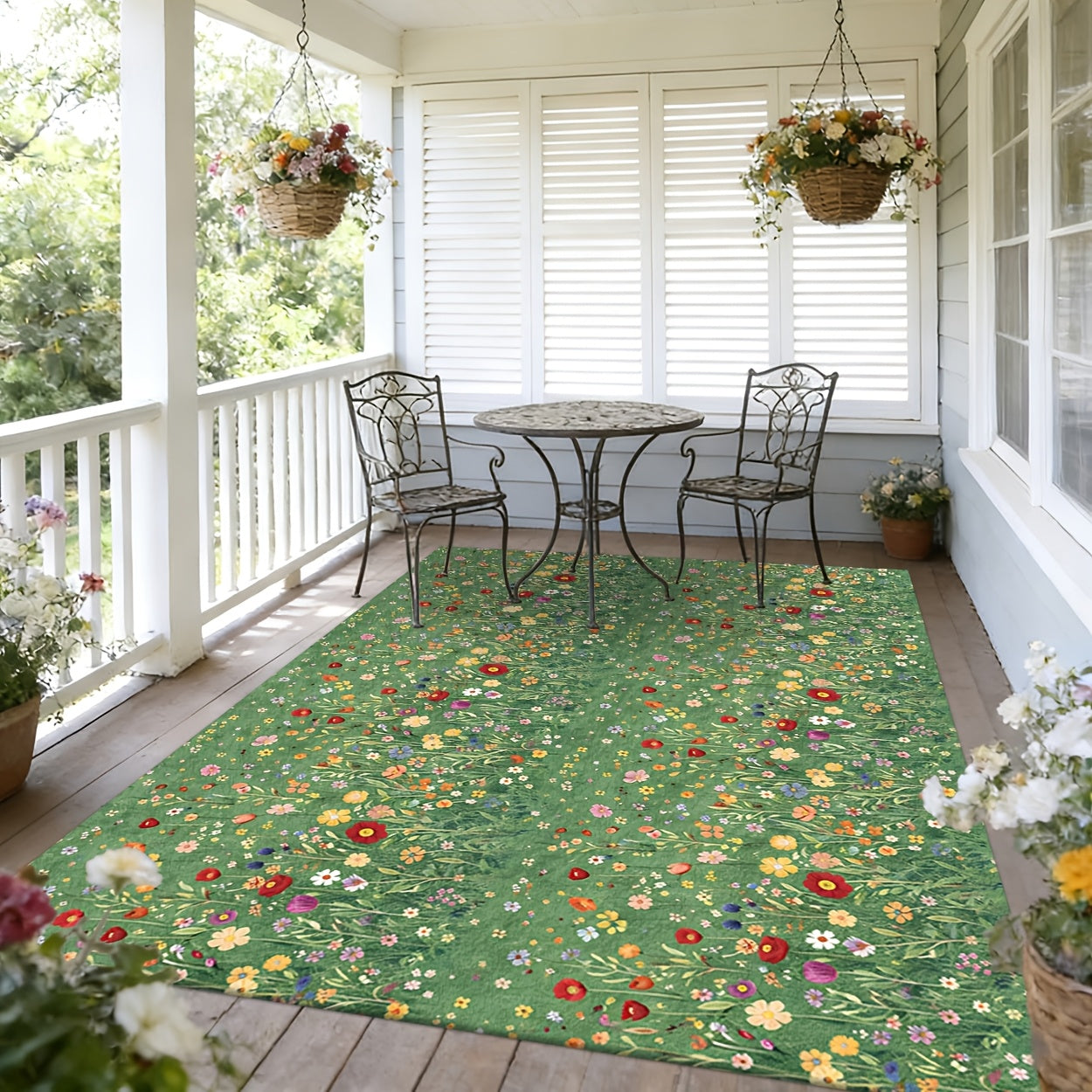 Area Rug Washable Foldable Indoor Outdoor Mat in Five Sizes for Patio, Garden, Picnic or Camping