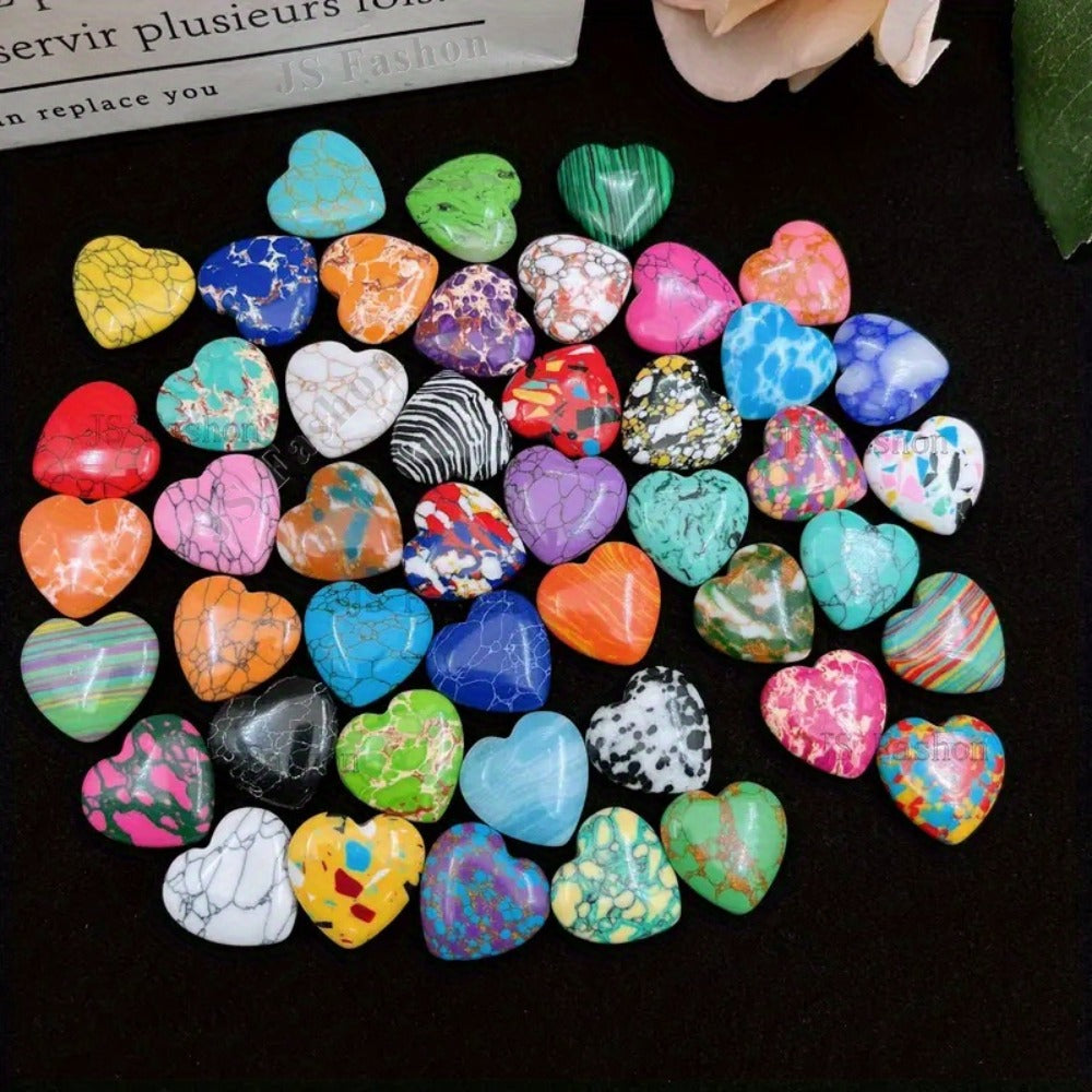 Heart Shaped Stones 50 100pcs Colorful Rainbow Natural Stone Hearts for DIY Jewelry Making Yoga Meditation Worry Stones Christmas Valentine