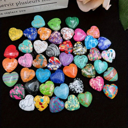 Heart Shaped Stones 50 100pcs Colorful Rainbow Natural Stone Hearts for DIY Jewelry Making Yoga Meditation Worry Stones Christmas Valentine