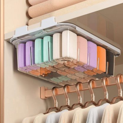 15-Compartment Wall-Mounted Underwear & Socks Hanging Storage Box, Transparent Closet Organizer for Home