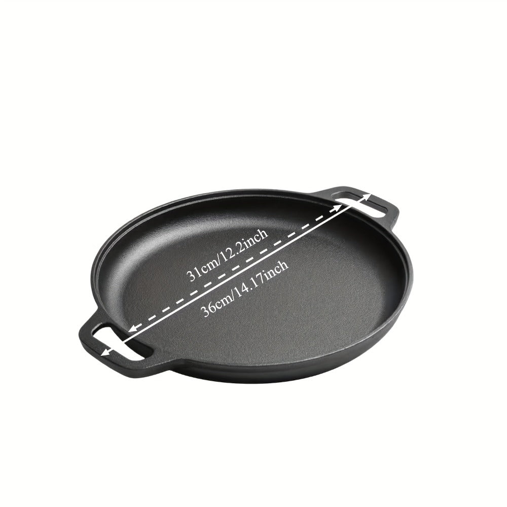 Pre-Seasoned Cast Iron Pan Set – Non-Stick Multifunctional Skillet for Pizza Home Kitchen Outdoor Cooking