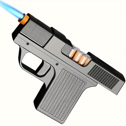 Blue Flame Torch Lighter with Adjustable Flame, Windproof Butane Cigar Lighter for BBQ Outdoor Survival Kitchen