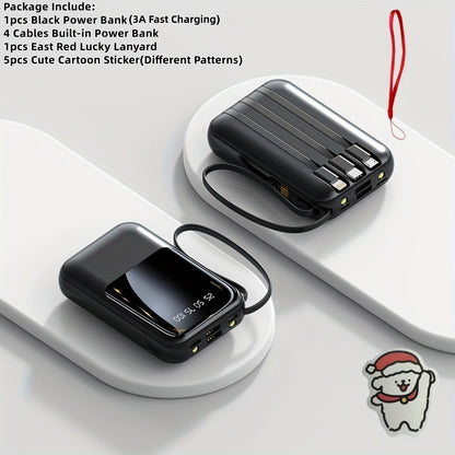Power Bank 10000mAh Mini with Built-In Cable Set, 5W/15W/22.5W Variants, LED Light and Digital Display