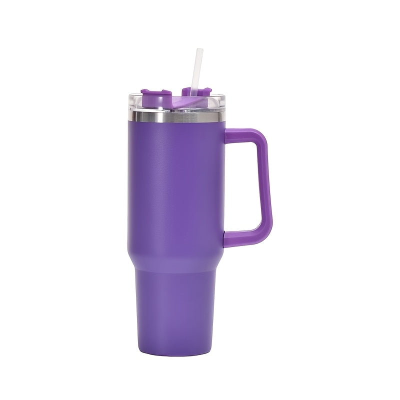 Insulated Tumbler 40oz with Handle & Straw Lid – Double-Wall Vacuum 304 Stainless Steel Travel Cup, Leakproof & Rustproof