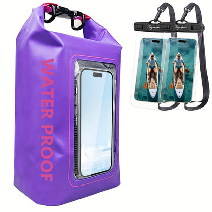 Dry Bag Set 3-Piece Roll Top Backpack with Phone Pouch & Dry Sack – Kayaking with the Listed Color, Size or Set Options for Everyday Carry