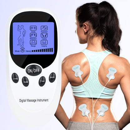 TENS EMS Dual Channel Stimulator Massager, 8 Electrodes for Back, Shoulder & Knee Pain, Recovery