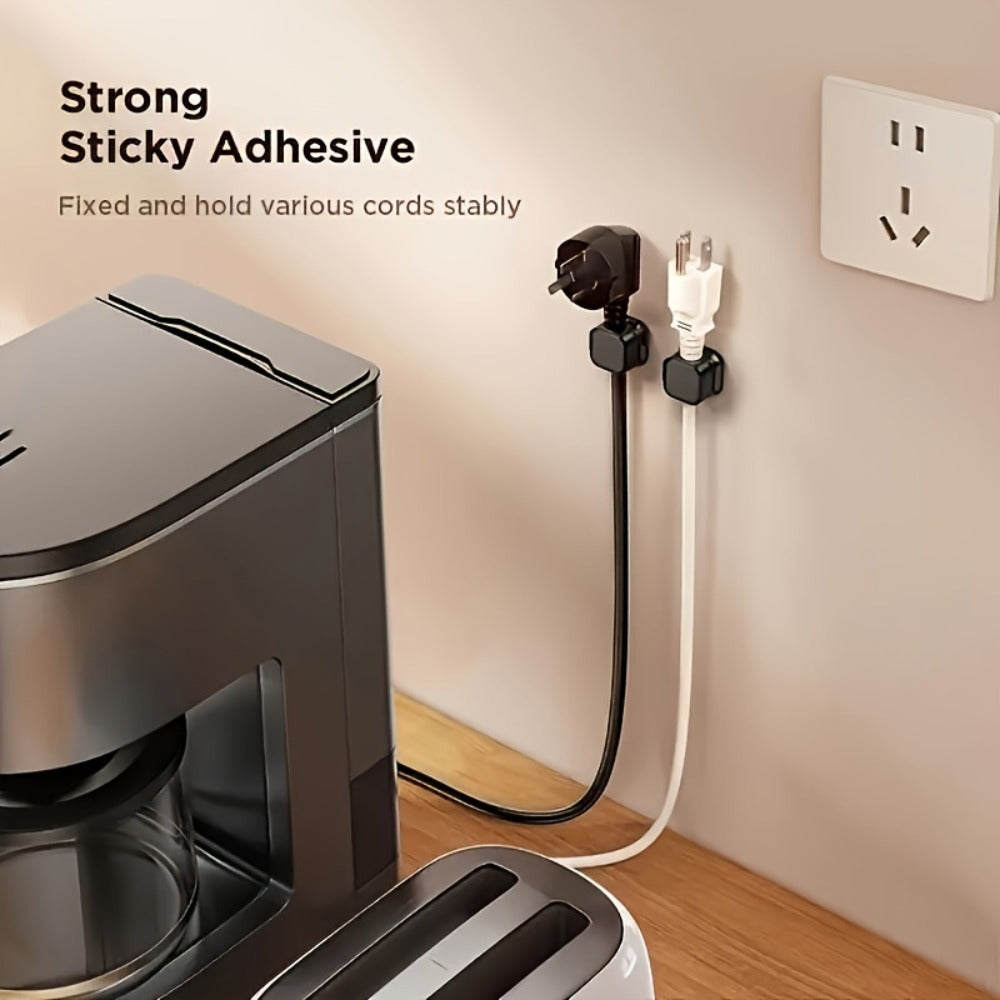 Magnetic Cable Organizer Clips, 16-Piece Black Square Set for Desk-Edge Cord Routing Pictured
