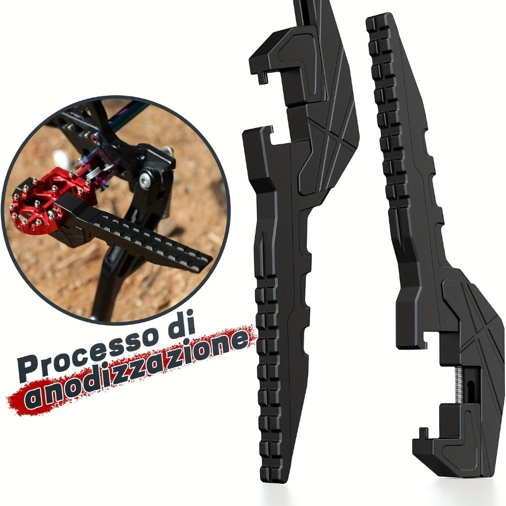 Motorcycle Foot Peg Extensions Adjustable 38-55mm – Universal Metal Footrest Passenger Pegs for Dirt Bike & Off-Road Vehicles, Black