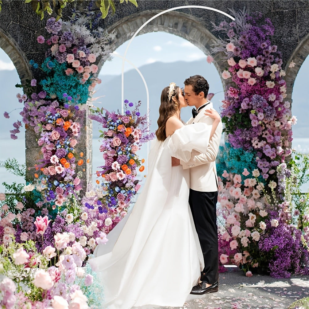 Metal Round Wedding Arch Backdrop Stand - Circular Balloon Arch Kit for Wedding, Birthday Party