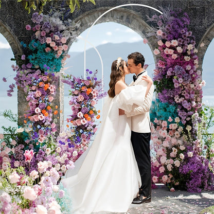 Metal Round Wedding Arch Backdrop Stand - Circular Balloon Arch Kit for Wedding, Birthday Party