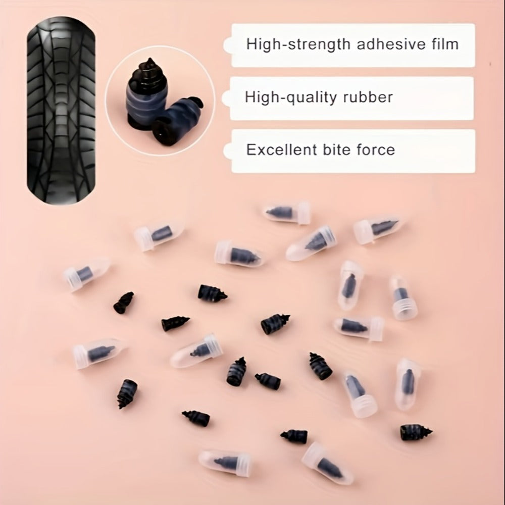 Tubeless Tire Repair Kit 121-Piece – Rubber Nail Plugs with Screwdriver, Emergency Puncture Repair Tool for Car, Truck & Motorcycle