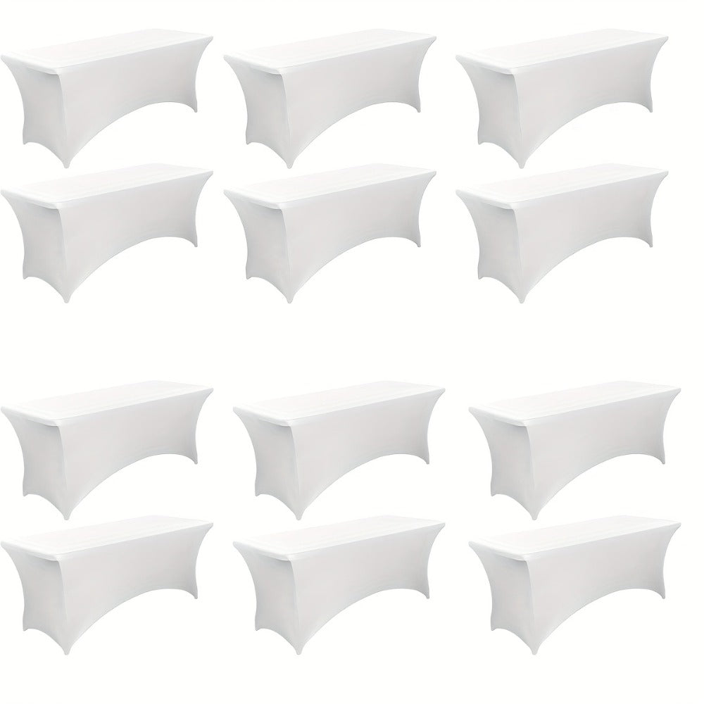 Tablecloth Fitted Stretch Cover Bulk Pack for 6-Foot Rectangle Tables in 6, 12 or 24 Pieces