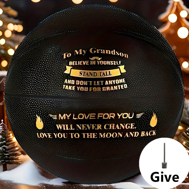 Personalized Basketball Gift for Son & Grandson Standard Size with Pump To My Son To My Grandson Heartfelt Message Sports Birthday Christmas