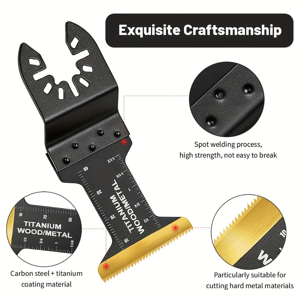 Titanium Oscillating Multi Tool Blades Universal Quick Release Saw Blades Set for Cutting Metal Nails Wood Plastic Compatible with Major