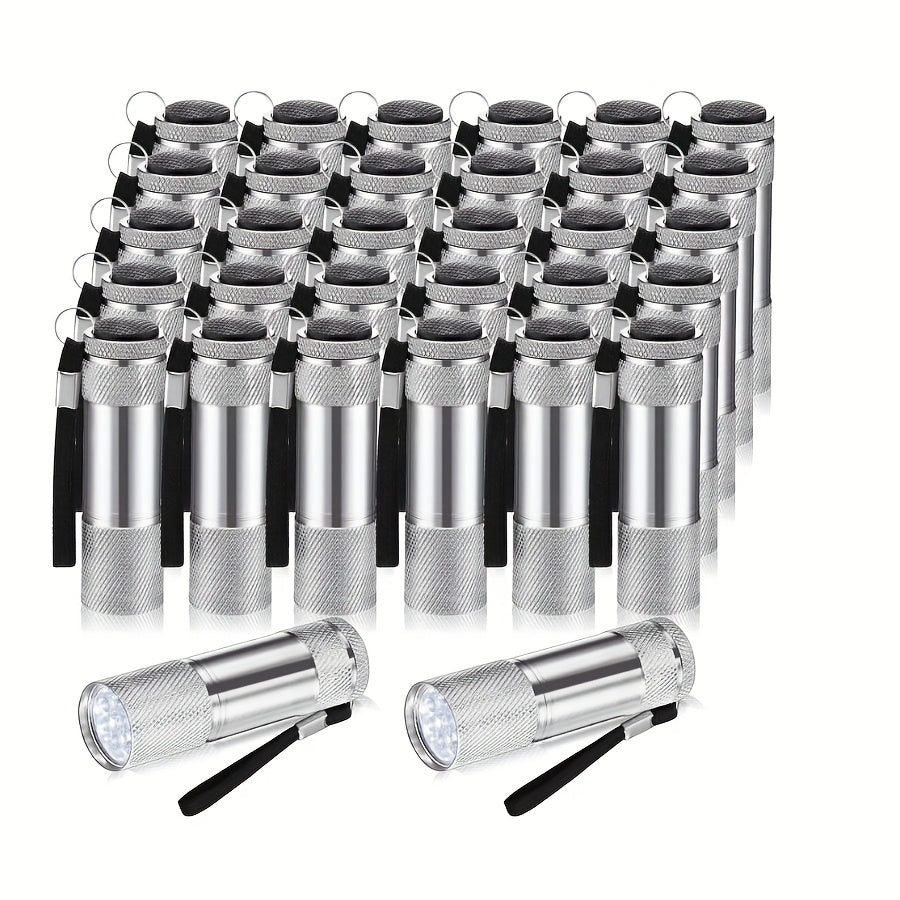 Flashlight 32-Piece Mini LED Bulk Set with Aluminum Bodies, Lanyards and Eight Color Assortments
