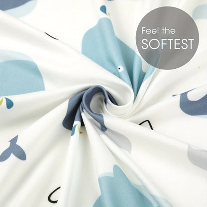 Two-Pack Printed Microfiber Fitted Sheets with Pink Flower, Whale or Deer Patterns for Portable and Home Mattresses