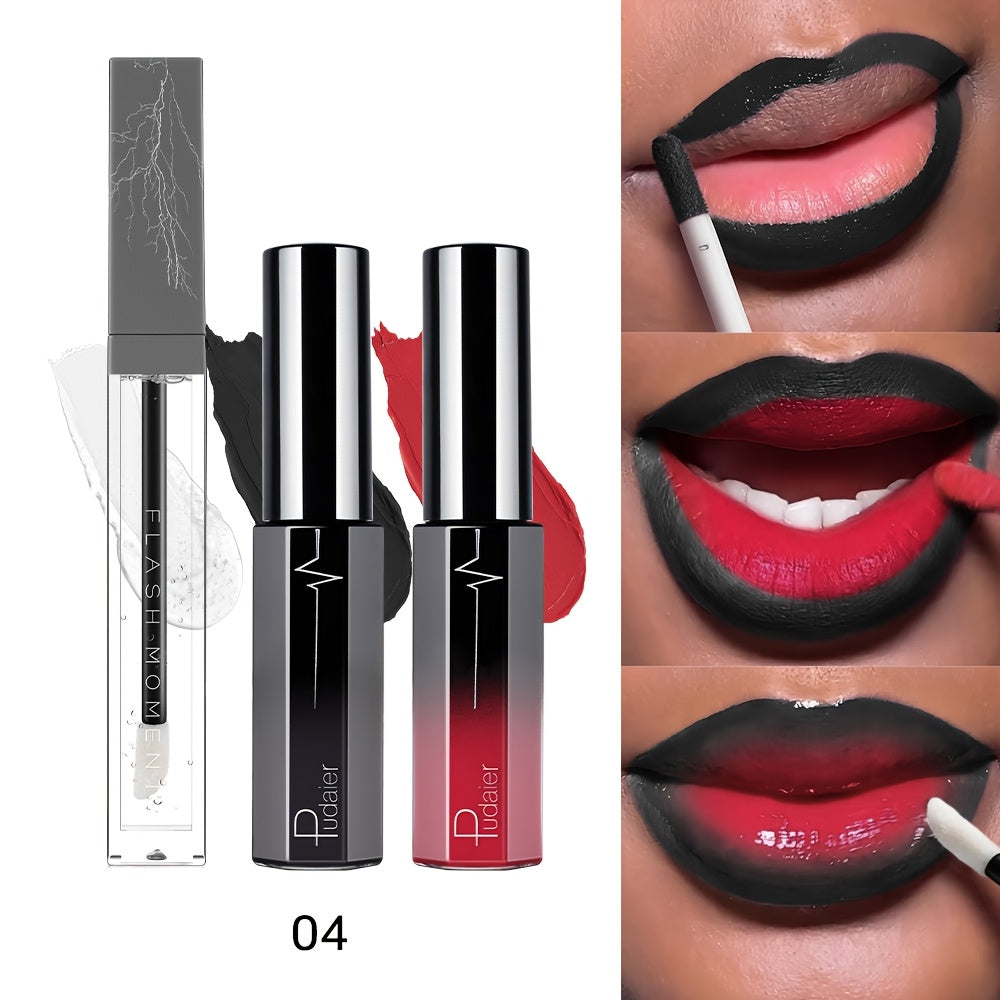 High Pigment Berry Lip Gloss Set 3-Piece – Waterproof Velvet Matte Finish, Non-Stick Cup Long-Lasting Lip Color