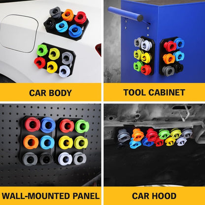 Engine Oil Funnel Kit 19Pcs – No-Spill Coolant Funnel Set with 12 Universal Adapters, 1.5L Capacity, Magnetic Tray for Oil Change Car