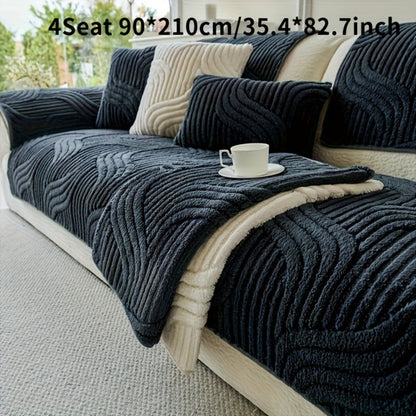 Sofa Cover Shu Velveteen Vintage-Style Panels with Textured Finish for 2 to Large 4-Seater Sofas