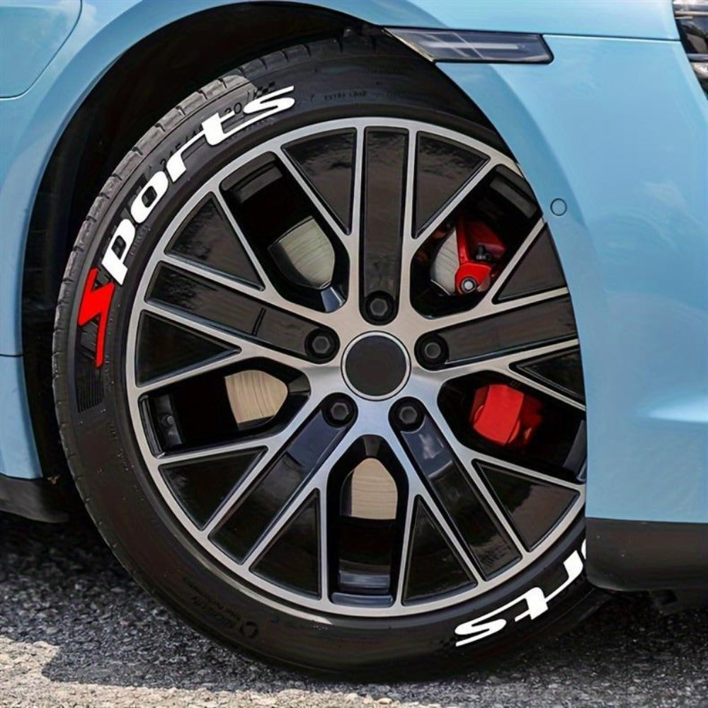 Tire Letter Stickers – Sport Racing PVC Tire Decals for Car & Motorcycle, Self-Adhesive Raised Letter Stickers