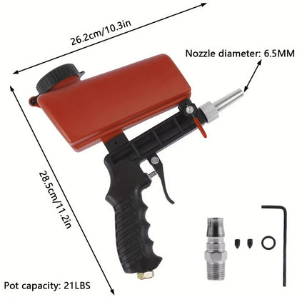 Sandblasting Gun Pneumatic 90 PSI Adjustable, Portable Gravity Air Sand Blaster for Rust Removal