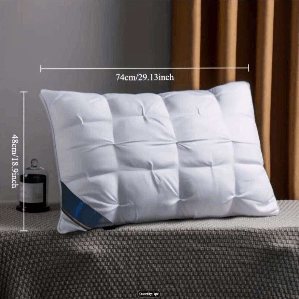 Tufted Bed Pillow in White or Grey with 1-, 2- and 4-Piece Checkout Options and Zipper Detail