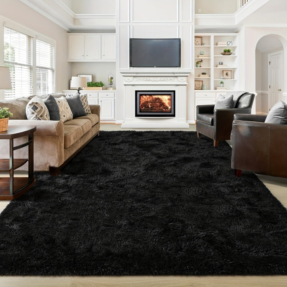 Gradient Color Soft Area Rug – Washable Anti-Slip Shaggy Fluffy Carpet for Living Room & Bedroom | Modern Machine-Made Floor Mat