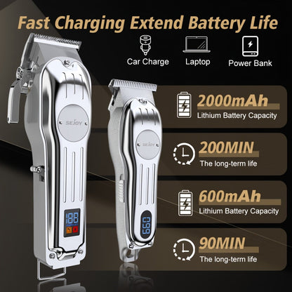 Hair Clipper Seacol Cordless Clipper Configurations with LED Displays, USB Charging and Guide Comb Accessories